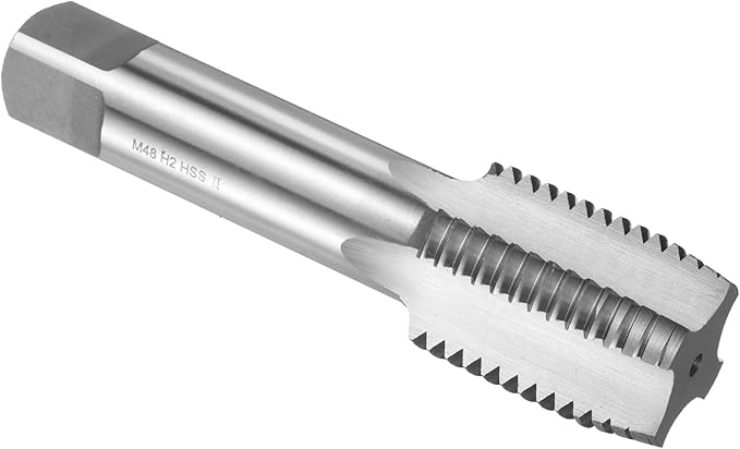 uxcell Hand Plug Tap M48 x 5 H2 Metric Thread Plug Style Taps Straight Flute Screw Tapping Threading Tool High Speed Steel HSS6542