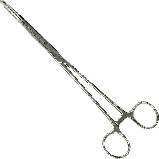 Pean Hemostat Straight and Curved Multipurpose Locking Tweezer Clamps Serrated, Stainless Steel - Hemostats for Nurses, Fishing Forceps, Crafts and Hobby