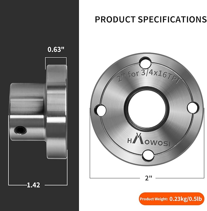 Wood Lathe Steel Faceplate 2", Faceplate for Wood Lathe,Lathe Face Plate Fit for 3/4" x 16TPI Spindle
