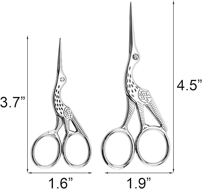 Vintage Stork Shape Sewing Scissors Stainless Steel Tailor Scissors Sharp Sewing Shears for Embroidery, Craft, Art Work & Everyday Use (6, Multicolour)