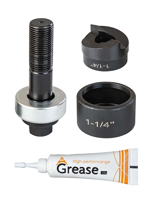 1-1/4" Conduit Knockout Punch Unit with Manual Draw Stud - 1.7" Actual Hole Size, Versatile Usage and Precise Punching Capability
