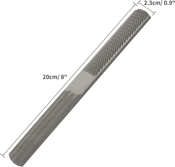 Litoexpe 2 Pack 8 Inch 4 Way Premium Grade High Carbon Hand File, Round Rasp, Half Round Flat, Needle Files for Sharping Wood and Metal Tools