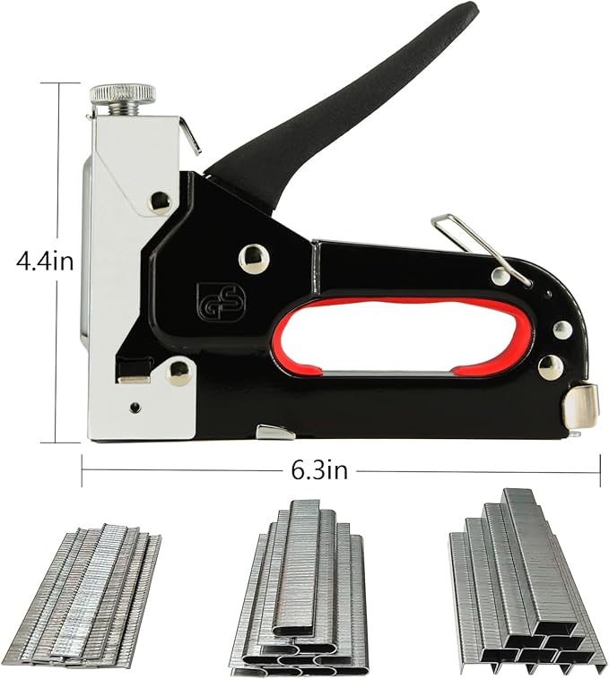 Heavy Duty Staple Gun for Wood & Fabric - 2100 Staples, Remover, Upholstery & Home Repair