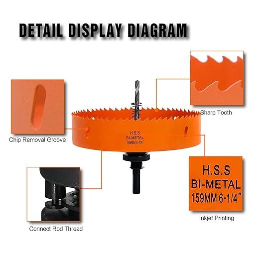 6-1/4 & 4-1/4 Hole Saw for Recessed Lights, 6.25 & 4.25 Inch Hole Cutter with Dust Bowl Catcher for 6 & 4 Inch Led Recessed Lighting and Wood Metal Drywall, Bi-Metal Construction