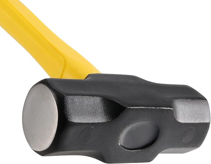 MANCHAP 2 PCS 16 Inch 4 Lbs Sledge Hammer, Mini Club Hammer with with Fiberglass Handle, 4 Pound Drilling Crack Hammer for Demolition and Construction,black yellow