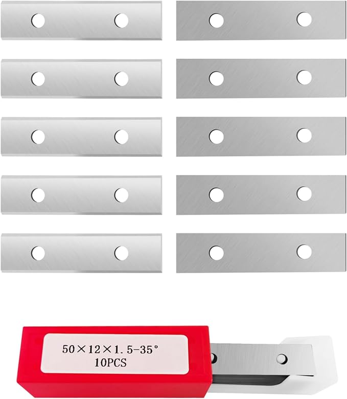 2" (50mm) Paint Scraper Carbide Blades, 10Pcs Double-Edged Reversible Replacement Tungsten Carbide Blades, Fit for Most Hand-Held Scrapers, for Paint, Glue and Concrete