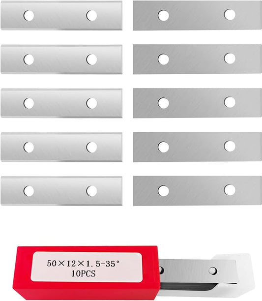 2" (50mm) Paint Scraper Carbide Blades, 10Pcs Double-Edged Reversible Replacement Tungsten Carbide Blades, Fit for Most Hand-Held Scrapers, for Paint, Glue and Concrete