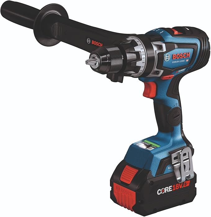 BOSCH GXL18V-260B26 18V 2-Tool Combo Kit with 1/2 In. Hammer Drill/Driver, 1/4 In. and 1/2 In. Two-In-One Bit/Socket Impact Driver, (1) CORE18V 8 Ah Battery and (1) CORE18V 4 Ah Battery