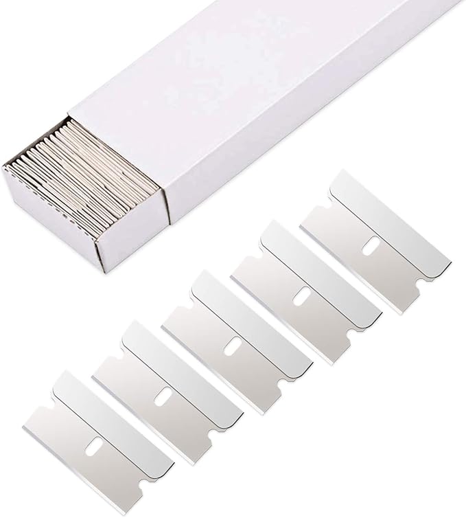 EHDIS 100pcs Razor Blades - Stainless Steel Straight Edge Razor Scraper Blades for Paint Scraper, Box Cutter, Industrial Use