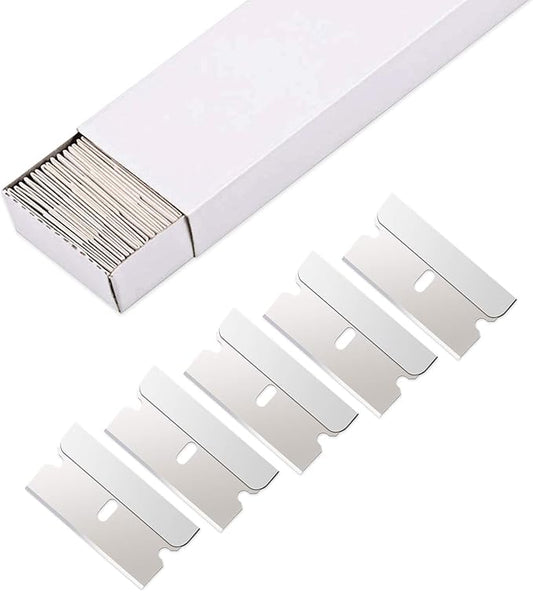 EHDIS 100pcs Razor Blades - Stainless Steel Straight Edge Razor Scraper Blades for Paint Scraper, Box Cutter, Industrial Use