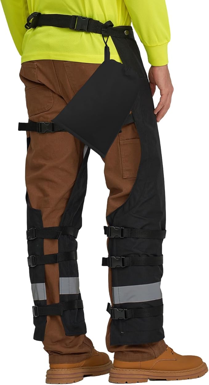 AYKRM Chainsaw Chaps 8-layer Protective Apron Wrap Adjustable orange Chainsaw Pants/Chap for Loggers Forest Workers