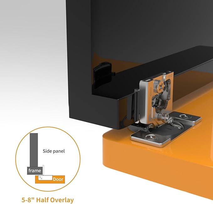 Chibery 8 Pack 5/8" Overlay 3D Soft Close Concealed Hinge for Face Frame Door, Smooth Slow Self Closing Hinges, Satin Nickel, Hidden 105째 Open Angle Stainless Steel Hinge for Kitchen Cabinet Door