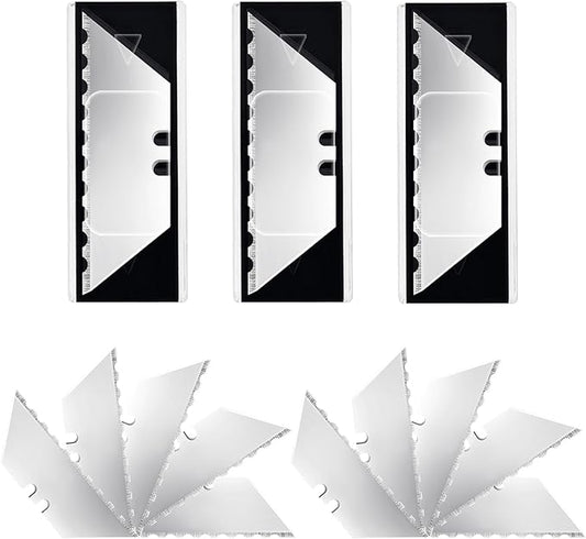 Vickay Utility Knife Blades竊똁ox Cutter Blades-Serrated Edge, SK5 Steel, 30-Pack with Plastic Case, Replacement Blades-Refills for Box Cutters Utility Knives