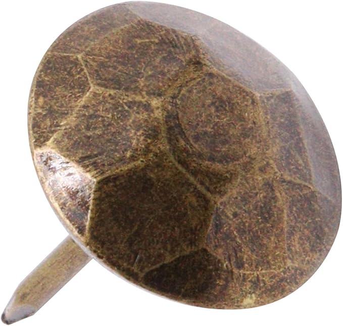 YuGtcen 100pcs Upholstery Tacks, Decorative Nails Thumb Tacks Metal Upholstery Nails for Wood Upholstery Pins Vintage Furniture Tacks (15x20mm, Bronze)