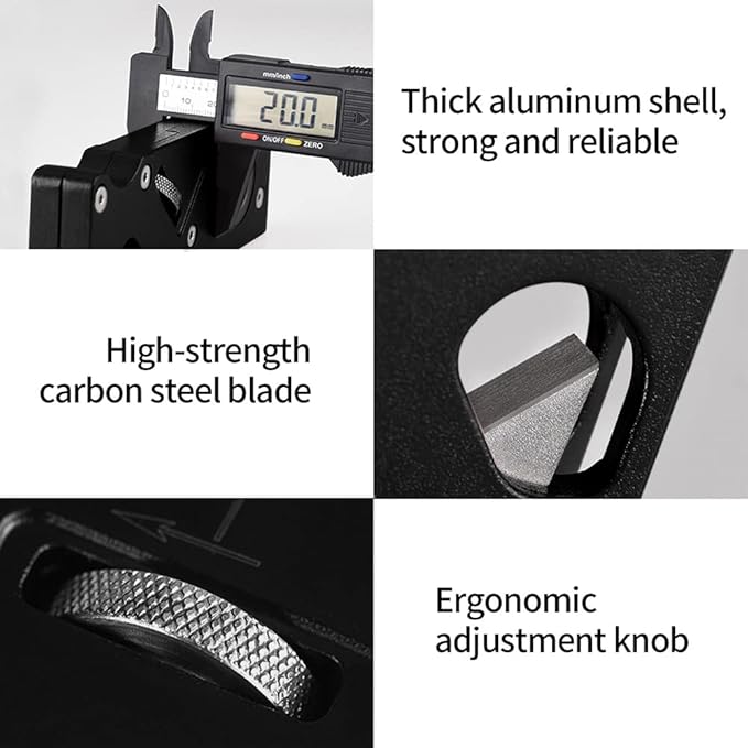 Chamfer Plane for Wood, Hand Corner Planer with Auxiliary Locator, Hand Planer for Quick Edge Planing and radian Corner Plane Trimming, Wood Edge Corner fflattening Tool for DIY Woodworking (Black)