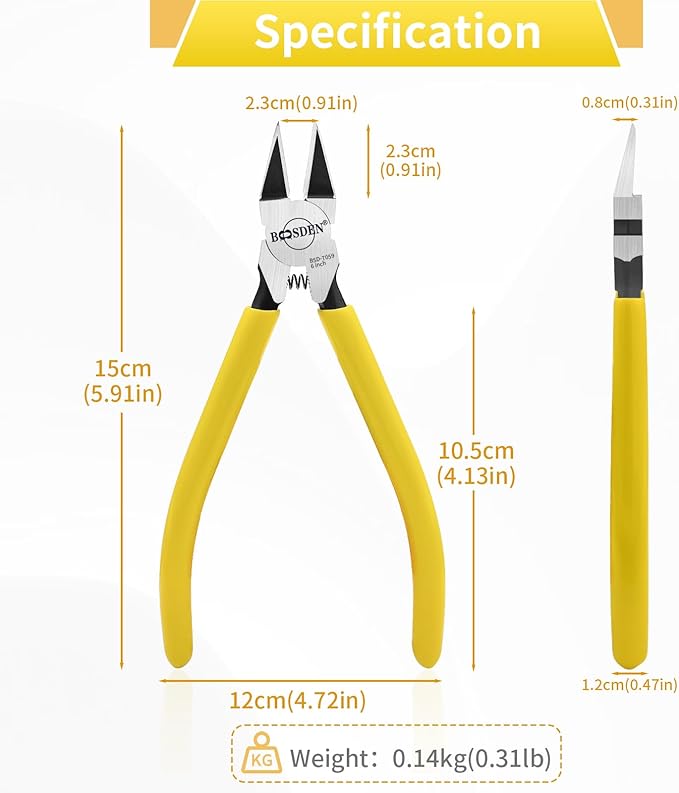 BOOSDEN 6'' Wire Cutters 5 PACK, Diagonal Cutting Pliers, Dikes Side Cutters, Barbed Wire Snips, Precision Spring Loaded Wire Cutters, Wire Clipper for Crafting, Floral, Electrical, DIY