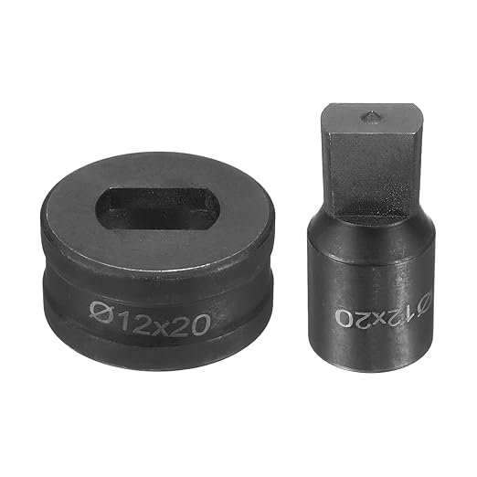 HARFINGTON Hydraulic Hole Punch Die 過12횞20mm Slot Hole 40Cr Steel Electric Punching Kit for CH70 Electric Punching Machine, Black