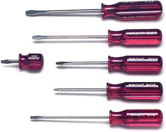 Wright Tool 9477 Screwdriver Set with Pouch (6-Piece)