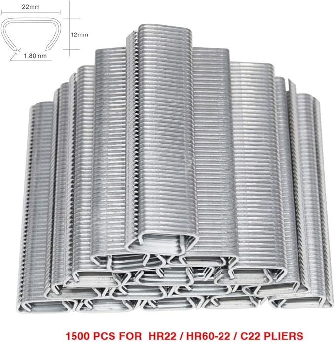 1500pcs 3/4" Galvanized Professional Upholstery Hog Rings D-Rings -for HR-22 HR60-22 SR15 C-22