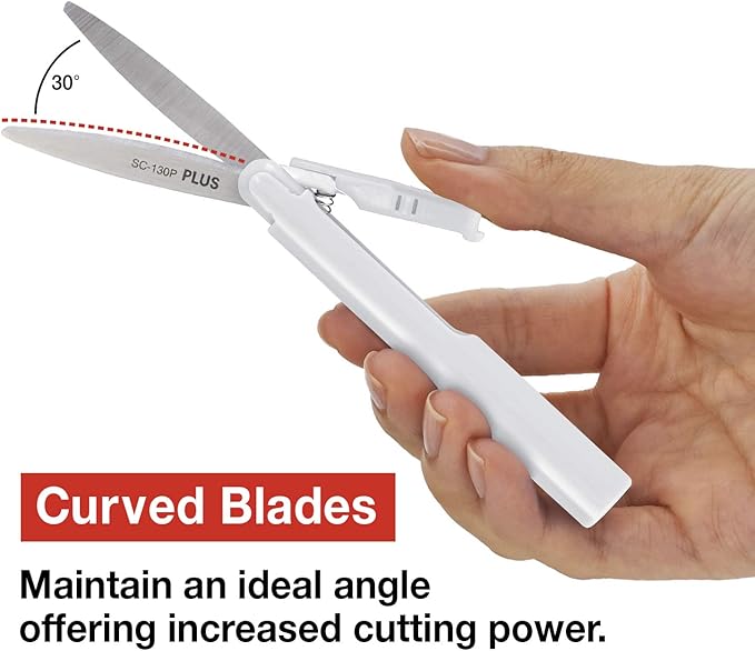 Plus Pen Style Compact Twiggy Scissors with Cover, White