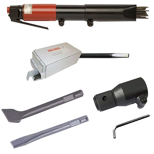 CS Unitec | 121.2099 CHISEL BASIC KIT | Pneumatic 19-Needle Scaler & Chisel for Cleaning, Stress-Relieving Weld Seams, Texturing Concrete, Removing Coatings, 3000 Blows per Minute ??Made in England