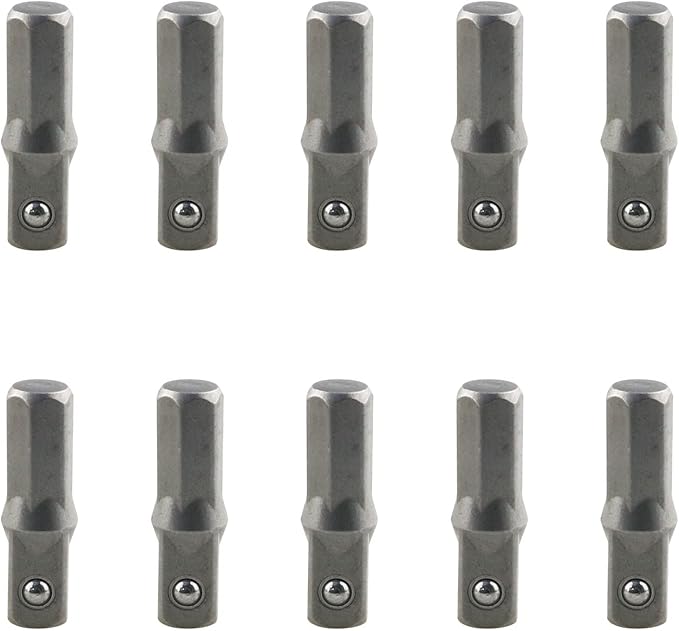 10PCS Power Tools Replacement Parts Impact Socket Adapter Converter Replacement Part 1/4'' Hex Shank To 1/4''