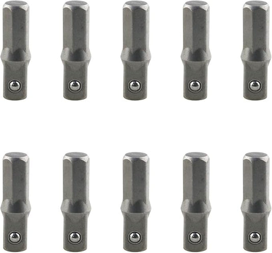 10PCS Power Tools Replacement Parts Impact Socket Adapter Converter Replacement Part 1/4'' Hex Shank To 1/4''