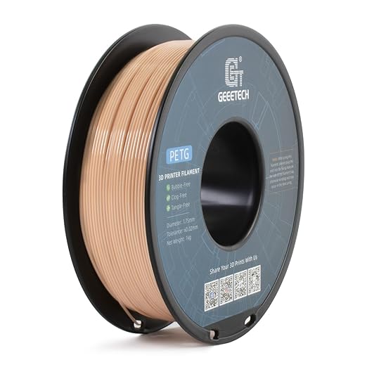 Geeetech PETG Filament 1.75mm, 1 KG (2.2lbs) Spool 3D Printer Filament, High-Toughness, 짹0.02mm Accuracy, Neatly Wound & Moistureproof, Non-Clogging Non-Stringing, Fits Most FDM Printers (Skin)