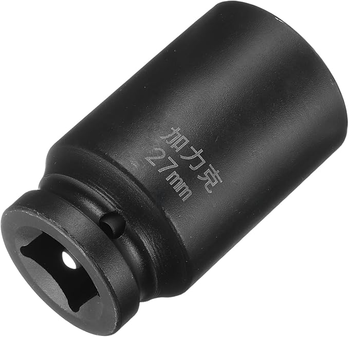 HARFINGTON 4 Point Square Socket 3/4" Drive by 27mm Metric Square Impact Socket 40CR Blackening Standard Wheel Sockets Pneumatic Socket Tool for Auto Repair Mechanical Maintenance Home Use