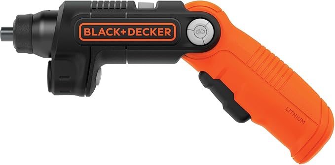 BLACK+DECKER Cordless Screwdriver with LED Light 4V MAX, Electric Screwdriver with 2 Pcs Bit Set (BDCSFL20C)