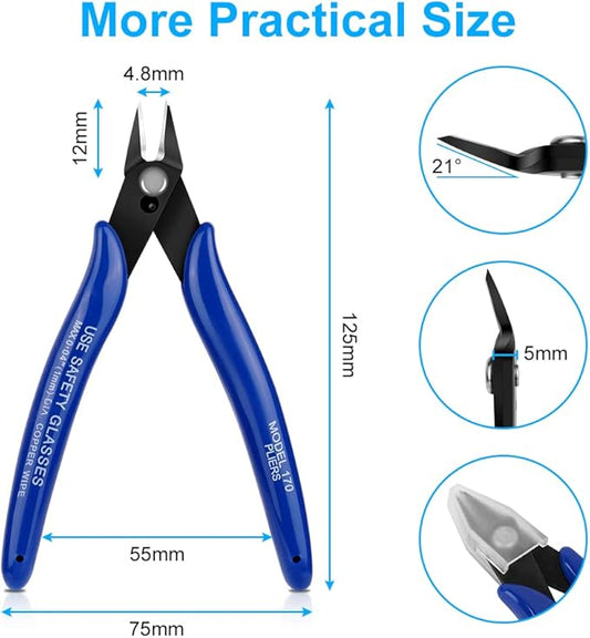 Ainiv Heavy Duty Cutting Pliers - Spring-loaded Side Cutters, Diagonal Cutters in CRV Steel for Electrical and Home Use