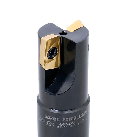 Accusize Industrial Tools 1'' 90 Deg Square Shoulder Indexable End Mill with Apkt1604 Inserts, 0056-0921