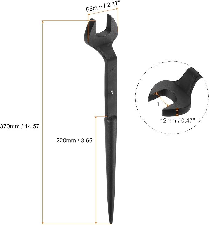 HARFINGTON Single Open End Spanner Wrench 1-inch 15 Degree Angle Single Open End SAE Construction Spanner Wrenches with 60째Offset Handle for Automotive Mechanical Maintenance