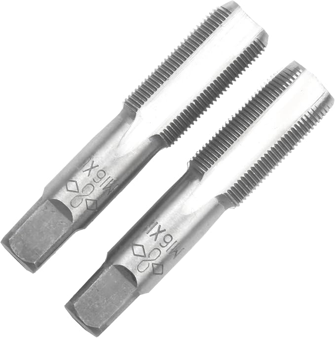 Aceteel M16 X 1.0 Metric Hand Tap, Right Hand M16 X 1.0mm Threading Hand Tap 1Pair
