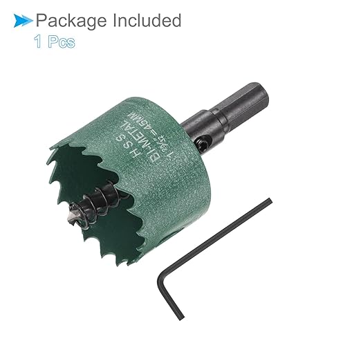 Bi-Metal Hole Saw, 45mm 1-25/32 Inch Dia Hole Saw, High Speed Steel Cutter - (Applications: for Wood Brass Zinc), 1-Pieces