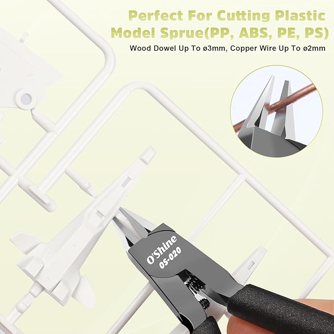 O?셎hine 4.7-inch Advanced Double-edged Sprue Cutter, Long & Thin Blade Gunpla Gundam Model Nippers & Hobby Model Clippers, Sharp Model Snips For Plastic Models, A Plastic Sheath Included