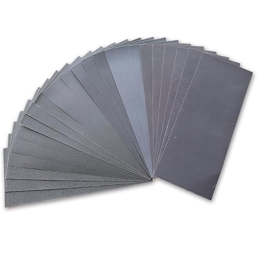 24PCS Sandpaper Variety Pack, Sand Paper Assortment 8 Grits, Premium Wet Dry Sandpaper for Small Projects, Wood Furniture Finishing, Metal Sanding, Automotive Polishing
