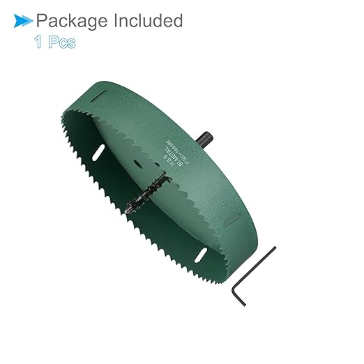 Bi-Metal Hole Saw, 185mm 7-17/64 Inch Dia Hole Saw, High Speed Steel Cutter - (Applications: for Wood Brass Zinc), 1-Pieces