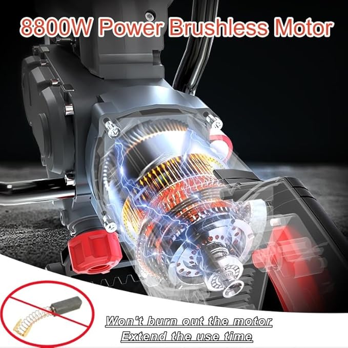 Ring Concrete Saw, Concrete Saw, 220V/8800W Concrete Cutter Saw, Brushless Electric Wall Grooving Cutting Machine Chaser, With Water Fed Dust Suppression for Slotting Brick Granite Marble Concrete Gro