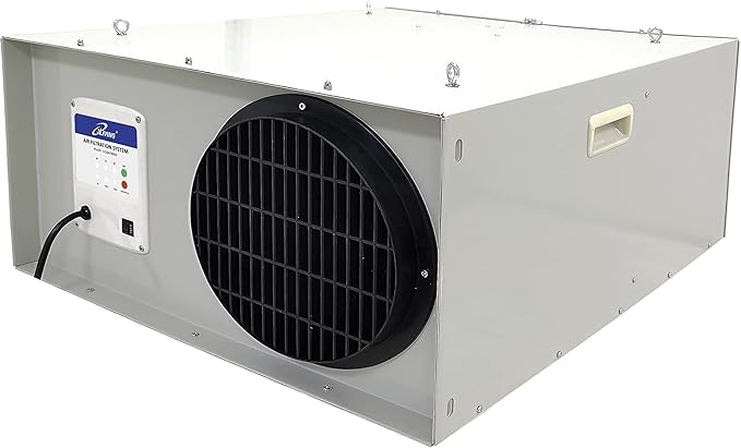 iLIVING ILG8AF8000 3-Speed Air Filtration System Fan with Remote, Hanging or on Wheels Filter for Garage Air Cleaner, Shop Dust Collector, and Woodworking Station, 1025 CFM