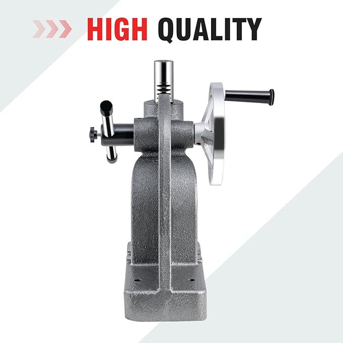 CXRCY Arbor Press 1 Ton Round Ram with Hand Wheel, Cast Iron Upgraded Manual Arbor Press, 5.5" Maximum Height, Desktop Arbor Press, Metal Punch Press Machine for Stamping Bending Forming Stretching