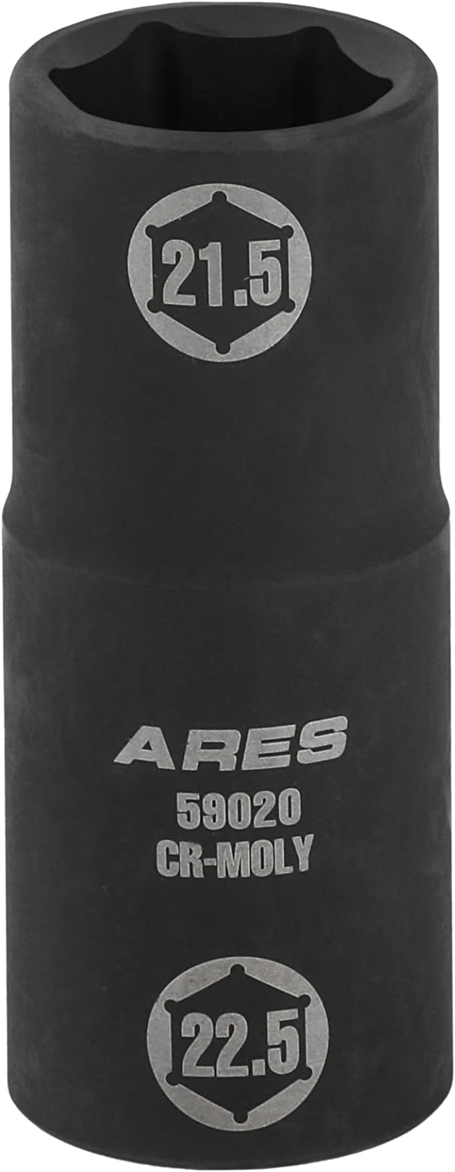 ARES 59020-1/2-inch Drive 21.5 x 22.5mm Half Size Lug Nut Flip Socket - Impact Grade Chrome-Moly Steel ??Remove Warped, Damaged, and Bloated Chrome Capped Lug Nuts