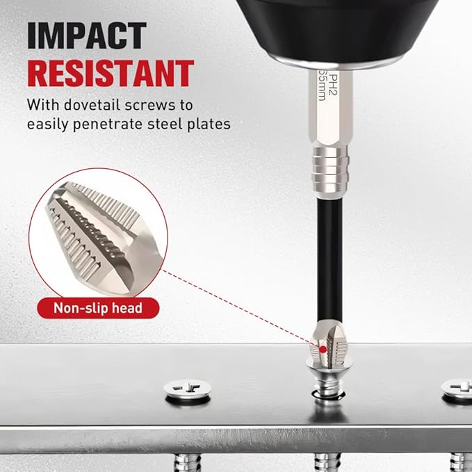 9PCS High Magnetic Screwdriver Drill Bit Set, Premium Universal Strong Magnetic Durability Screwdriver Drill Bit Set,Anti Slip Anti-Shock Impact Driver Bit Set for Home DIY Profession