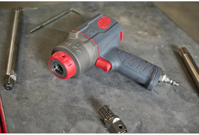 Ingersoll Rand 2236QTIMAX-2 DXS2 1/2" Air Impact Wrench, 2" Extended Anvil, Quiet, 1500 ft-lb Torque, Titanium Hammercase, Friction Ring Retainer, Pistol, Interchangeable Anvil, Multi-functional Tool