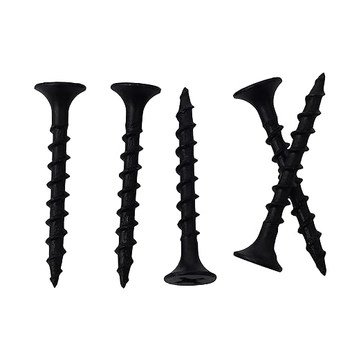 210pcs #6 횞 1-1/4 inch High Hardness Drywall Screws, Black, Coarse Thread, Phillips Drive, Bugle Head, Black Wood Screws, Wood and More (1-1/4 in, 210)