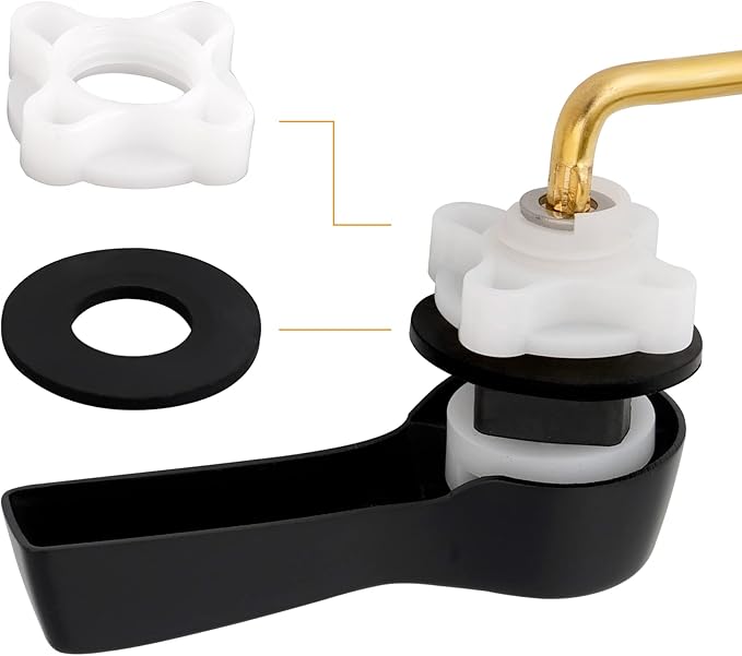 Hibbent 2 Pack Universal Side Mount Toilet Handle Angle-Mount Adjustable Tank Flush Lever Replacement Handle with 2 Pieces Stainless Steel Flapper Chains for Most Side Mount Toilets-Matte Black