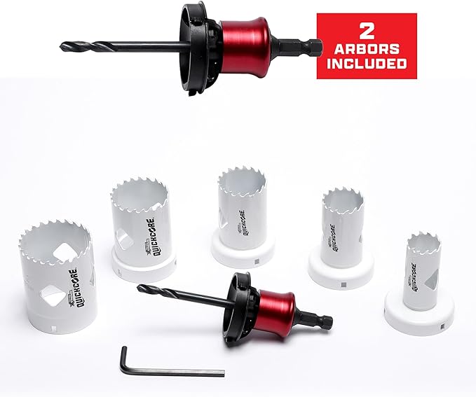 Disston QUICKCORE 13 pc Set - 3/4", 7/8", 1 1/8", 1-3/8", 1-1/2", 1-3/4", 2", 2 1/8",and 2-1/2" Hole Saws, & 2 Quick Change Arbors