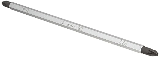 Wera 05002933001 Vario 83 Phillips/Pozidriv Combination Blade for Vario Handle Screwdriver, PH 2/PZ2 Head, 175mm Blade Length