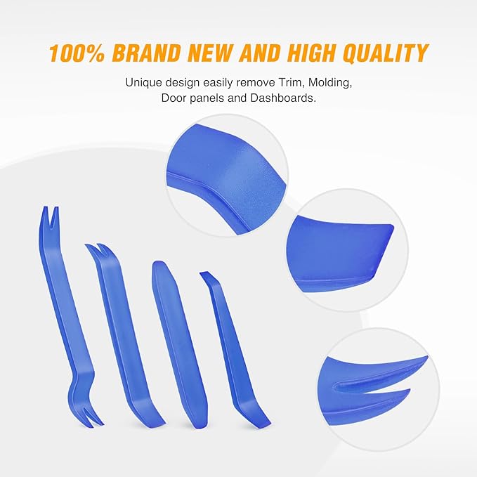 GOOACC Auto Trim Removal Tool Kit No-Scratch Tool Kit for Car Audio Dash Window Molding-4PCS (Blue)