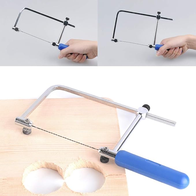 TopHomer 1 Pack Coping Saw U-Shaped Frame High Carbon Steel Hand Woodworking Saw for Jewelry Craft Wax Ring Cutting Metal Saw Making